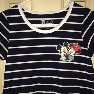 striped mickey & minnie shirt
